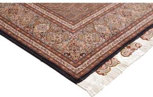 Tappeto Tabriz 50 Raj Mahi Medaglione Floreale Marrone Scuro Beige 207x302 Cm