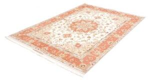 Tappeto Tabriz 70 Raj Medaglione Floreale Avorio Corallo 155x213 Cm