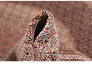 Tappeto Tabriz 50 Raj Mahi Medaglione Floreale Marrone Scuro Beige 207x302 Cm