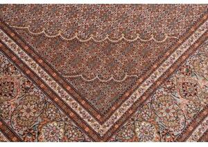 Tappeto Tabriz 50 Raj Mahi Medaglione Floreale Marrone Scuro Beige 207x302 Cm