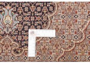 Tappeto Tabriz 50 Raj Mahi Medaglione Floreale Marrone Scuro Beige 207x302 Cm