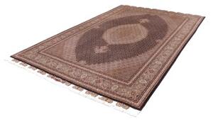 Tappeto Tabriz 50 Raj Mahi Medaglione Floreale Marrone Scuro Beige 207x302 Cm