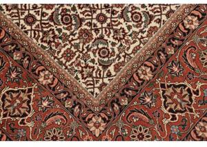 Tappeto Bidjar Con Seta Stilizzato Avorio Rosso Ruggine 250x337 Cm