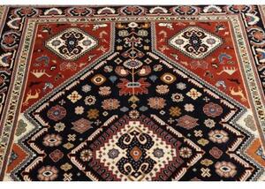 Tappeto Kaschkuli Stilizzato Rosso Mattone Blu Notte 140x215 Cm