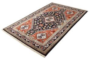 Tappeto Kaschkuli Stilizzato Rosso Mattone Blu Notte 140x215 Cm