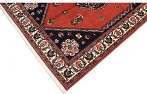 Tappeto Kaschkuli Medaglione Rosso Corallo Blu Scuro 149x201 Cm
