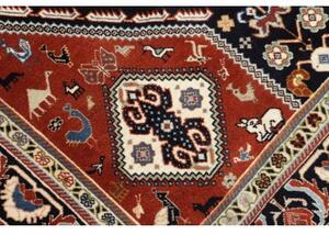 Tappeto Kaschkuli Stilizzato Rosso Mattone Blu Notte 140x215 Cm