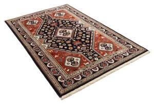 Tappeto Kaschkuli Stilizzato Rosso Mattone Blu Notte 140x215 Cm