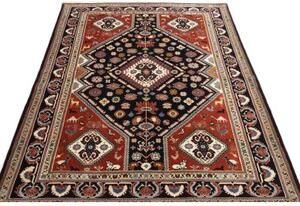 Tappeto Kaschkuli Stilizzato Rosso Mattone Blu Notte 140x215 Cm