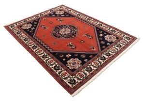 Tappeto Kaschkuli Medaglione Rosso Corallo Blu Scuro 149x201 Cm