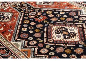 Tappeto Kaschkuli Stilizzato Rosso Mattone Blu Notte 140x215 Cm