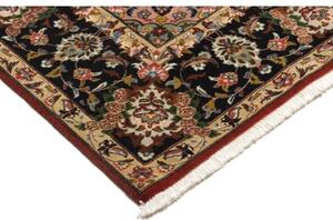 Tappeto Ghom Medaglione Floreale Rosso Nero 140x211 Cm