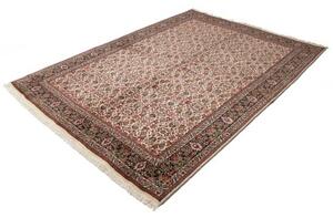 Tappeto Bidjar Con Seta Floreale Avorio Rosso Ruggine 178x247 Cm