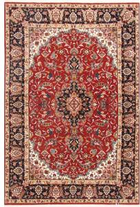 Tappeto Ghom Medaglione Floreale Rosso Nero 140x211 Cm
