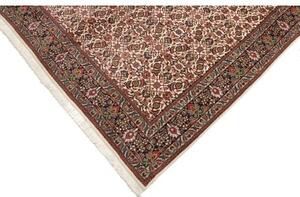 Tappeto Bidjar Con Seta Floreale Avorio Rosso Ruggine 178x247 Cm