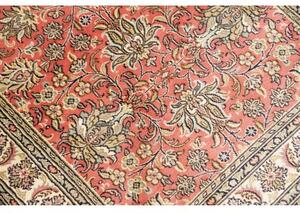 Tappeto Kashmir Floreale Rosa Corallo Avorio Corsia 81x281 Cm