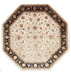 Tappeto Tabriz Royal Floreale Avorio Nero 298x300 Cm