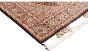 Tappeto Tabriz 50 Raj Mahi Medaglione Marrone Scuro Avorio Corsia 83x300 Cm