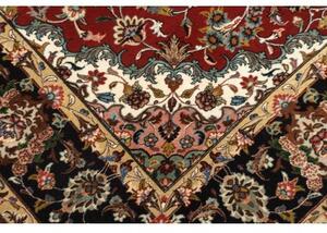 Tappeto Ghom Medaglione Floreale Rosso Nero 140x211 Cm