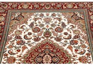 Tappeto Ilaam Medaglione Floreale Avorio Rosso 106x158 Cm