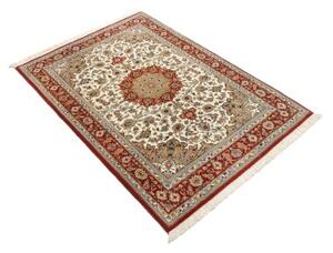 Tappeto Ilaam Medaglione Floreale Avorio Rosso Ruggine 100x145 Cm