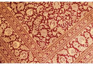 Tappeto Ghom Seta Floreale Rosso Avorio 162x240 Cm