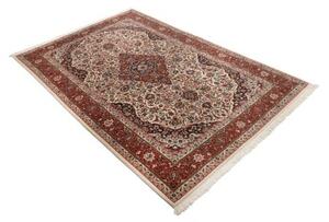 Tappeto Ilaam Medaglione Floreale Avorio Rosso 138x212 Cm