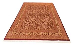 Tappeto Ghom Seta Floreale Rosso Avorio 162x240 Cm