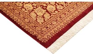 Tappeto Ghom Seta Floreale Rosso Avorio 162x240 Cm
