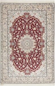 Tappeto Nain 6la Medaglione Floreale Avorio Rosso 158x248 Cm