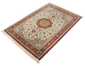 Tappeto Ilaam Medaglione Floreale Avorio Rosso Ruggine 100x145 Cm