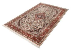 Tappeto Ilaam Medaglione Floreale Avorio Rosso 138x212 Cm