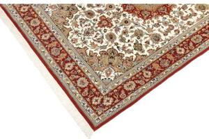 Tappeto Ilaam Medaglione Floreale Avorio Rosso Ruggine 100x145 Cm