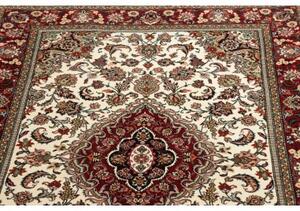 Tappeto Ilaam Medaglione Floreale Avorio Rosso 107x155 Cm
