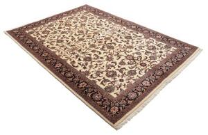 Tappeto Bidjar Con Seta Floreale Avorio Blu Scuro 170x241 Cm