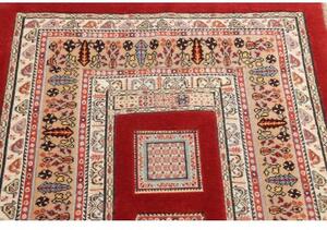 Tappeto Nimbaft Geometrico Rosso Beige 80x116 Cm