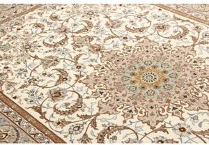 Tappeto Isfahan Medaglione Floreale Avorio Sabbia 155x240 Cm