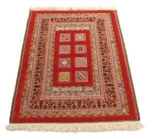 Tappeto Nimbaft Fine Geometrico Rosso Beige 91x118 Cm