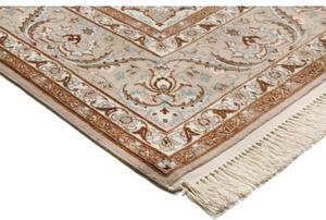 Tappeto Isfahan Medaglione Floreale Avorio Sabbia 155x240 Cm
