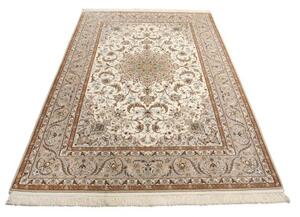 Tappeto Isfahan Medaglione Floreale Avorio Sabbia 155x240 Cm