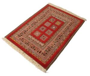 Tappeto Nimbaft Fine Geometrico Rosso Beige 91x118 Cm