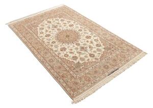 Tappeto Isfahan Medaglione Floreale Avorio Beige 107x166 Cm