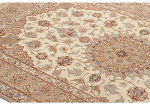 Tappeto Isfahan Medaglione Floreale Avorio Beige 107x166 Cm