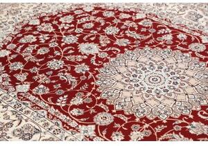 Tappeto Nain 6la Medaglione Floreale Rosso Avorio 152x241 Cm