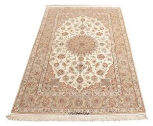 Tappeto Isfahan Medaglione Floreale Avorio Beige 107x166 Cm