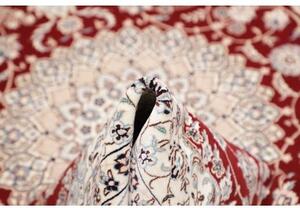 Tappeto Nain 6la Medaglione Floreale Rosso Avorio 152x241 Cm