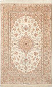 Tappeto Isfahan Medaglione Floreale Avorio Beige 107x166 Cm