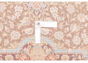 Tappeto Ghom Seta Medaglione Floreale Bordeaux Avorio 77x121 Cm