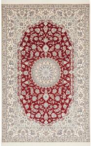 Tappeto Nain 6la Medaglione Floreale Rosso Avorio 152x241 Cm