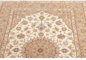 Tappeto Isfahan Medaglione Floreale Avorio Beige 107x166 Cm